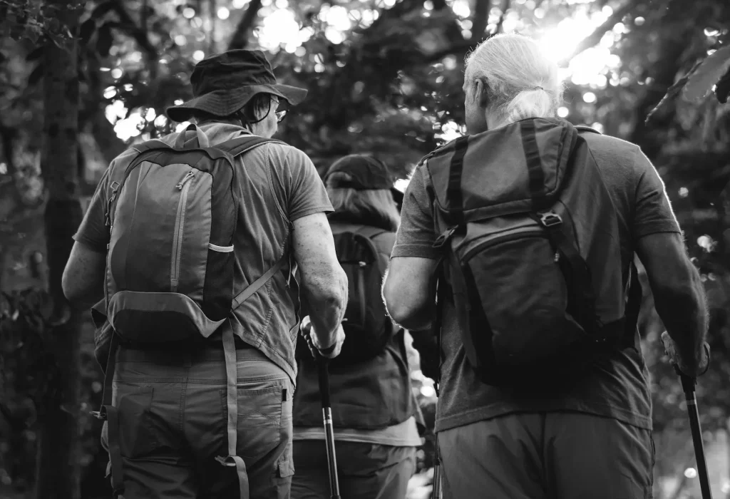 seniors-trekking-forest